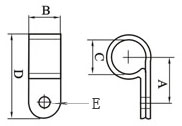 电缆配件生厂商_R型线夹外形图